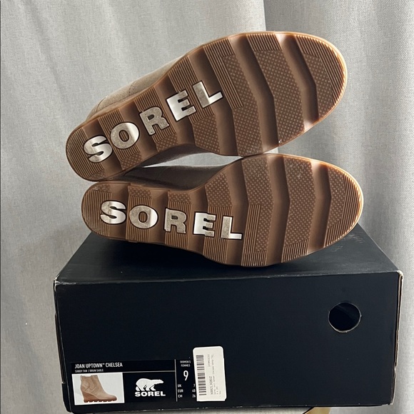 Sorel Women's Beige Suede Wedge Boots - Picture 2 of 3